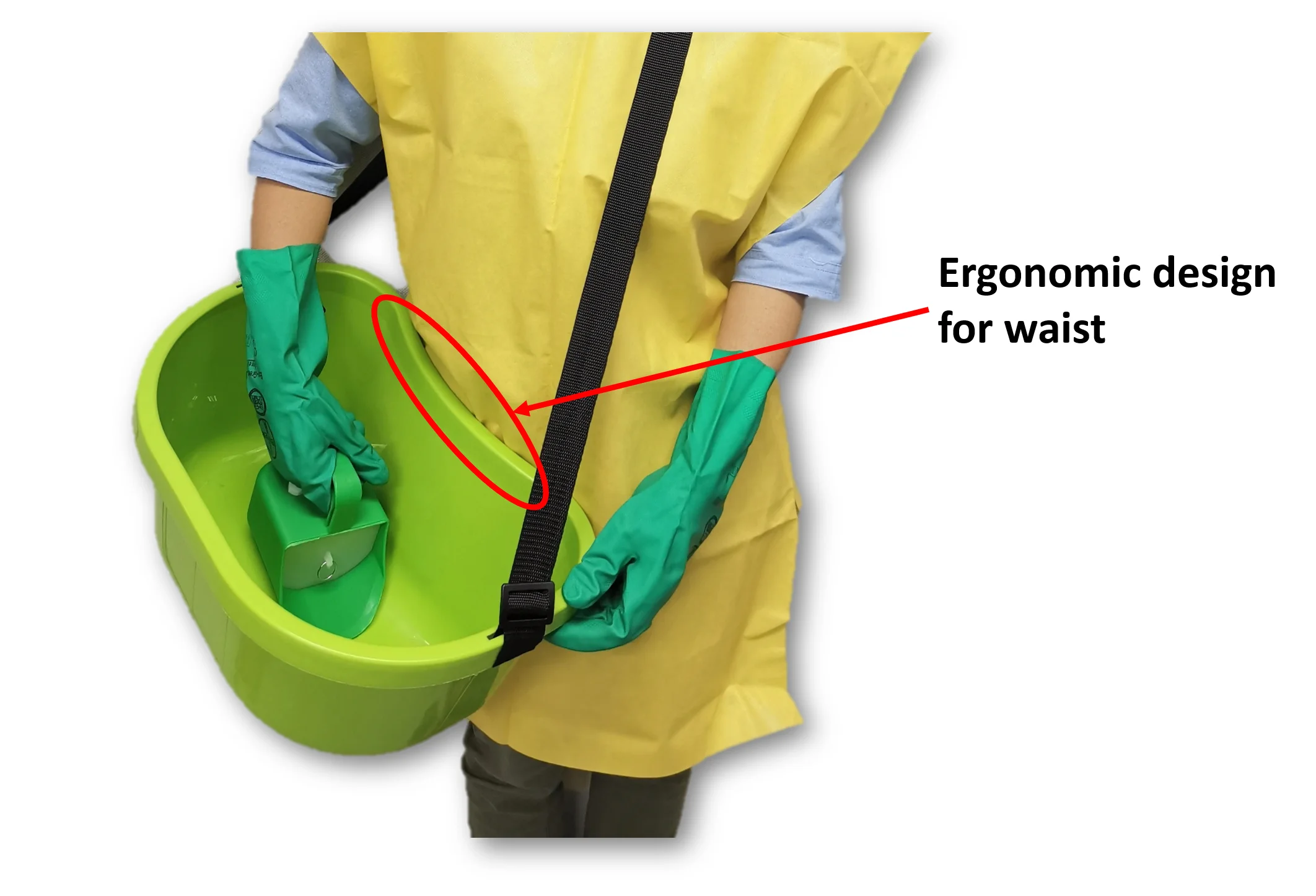 Durable Gardening Carrying Plastic Bucket Green Color, Capacity 12.7 Liters, Malaysia origin