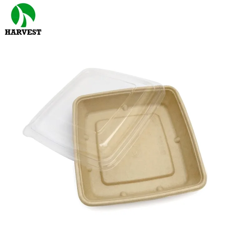 Квадратном каблуке 8 дюймов биоразлагаемый экологически чистый устойчивого упаковки для пищевых