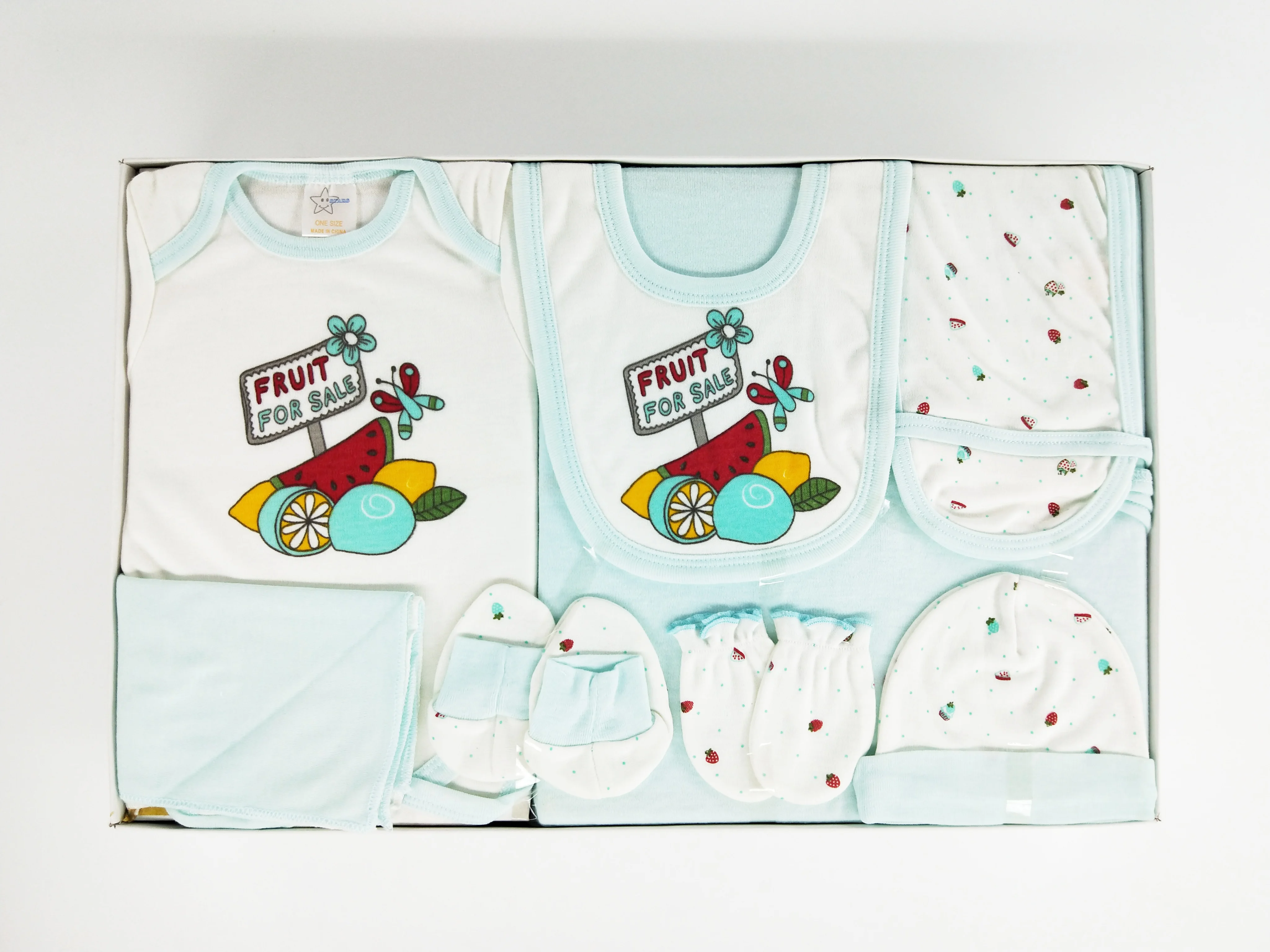 Baby boy high end large gift box velour all season soft 10 pieces newborn gift set baby clothing set