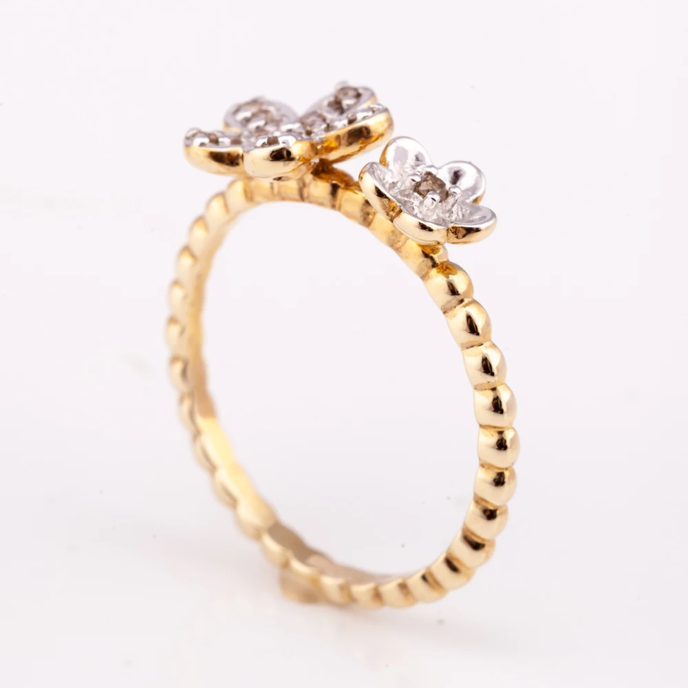 Premium Grade Silver 925 Diamond Ring with Cute Flower Pattern for Engagement Wedding Gift Factory Price Product from Thailand