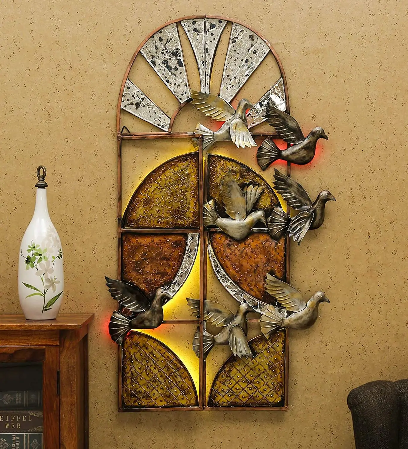  Металлические птицы летающие снаружи окна домашний декор