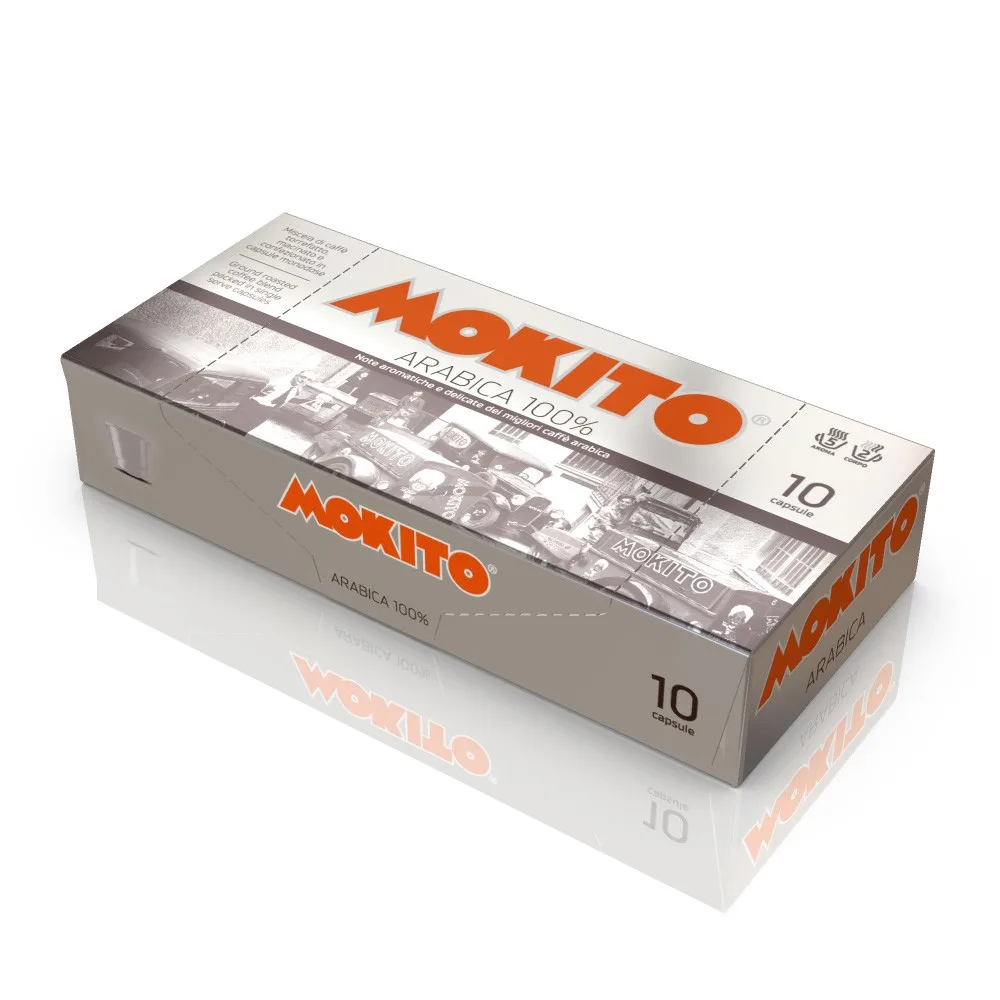 Mokito Capsules Nespresso Compatible 100% ARABICA Coffee Blend the Rewarded Italian Made in Milan