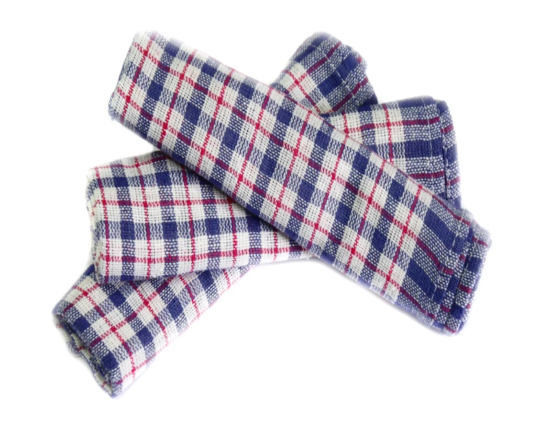 100% Cotton Mini Check Kitchen Tea Towels Super Absorbent 45x75 Cm
