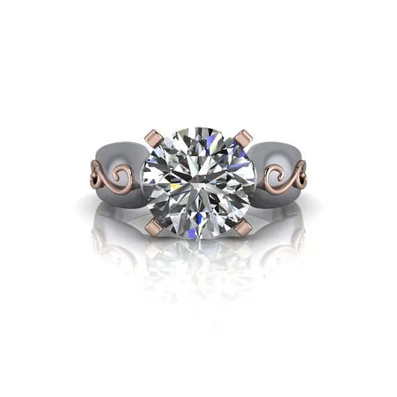 Classy design Trendy design moissanite colorless diamond DEF Certified solitaire ring 10k/14k Low price worldwide delivery