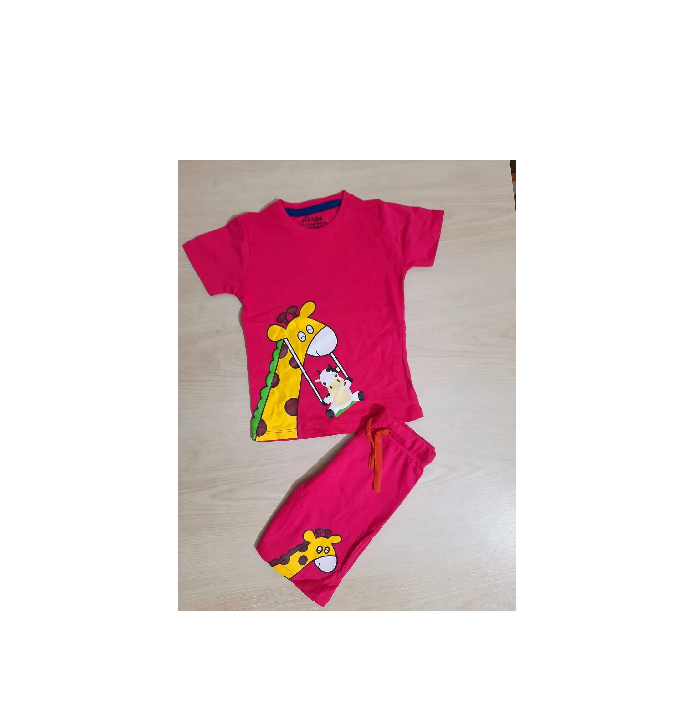 New Design High Quality Custom Printing T shirt And Short Pants 2pcs Set Kids Baby Boys Clothes From Bangladesh