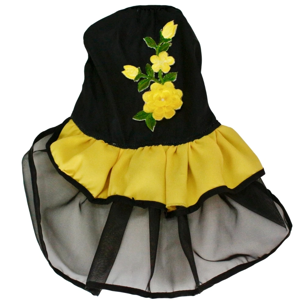 High Quality Fancy Custom New Design Chiffon Round Neck Dress For Dogs (Small Size)