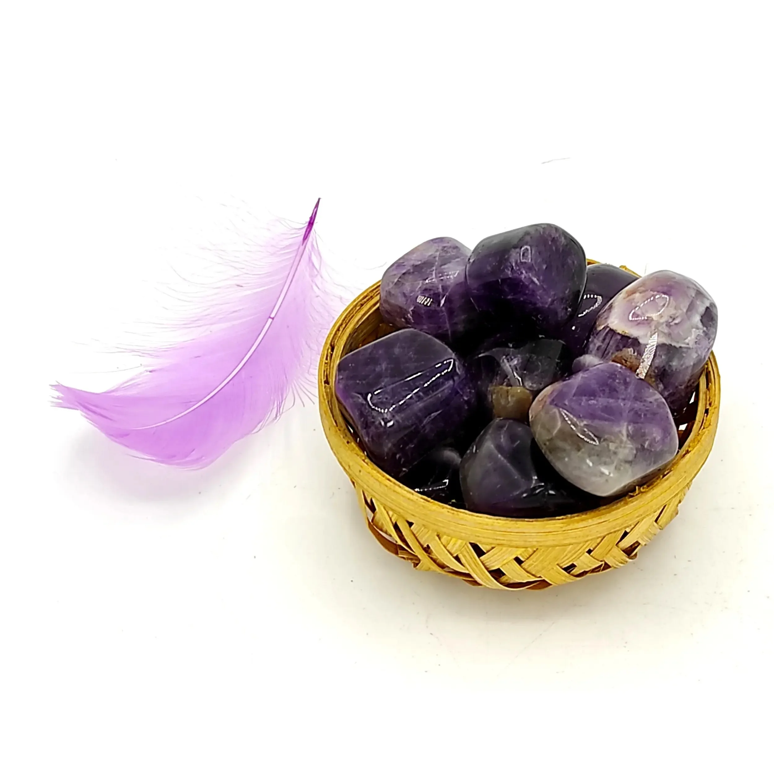 Natural Amethyst Tumble Crystals / Stones for Reiki Healing and Vastu Correction and Increase Creativity 50 Grams Tumble Stone R