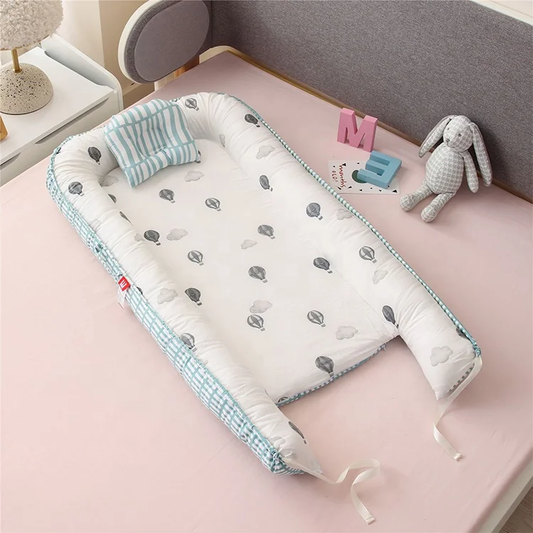90*55*15cm New Portable Cotton Cradle Newborn Baby Crib Bassinet Bed Infant Nest Bed for Boys Girls Travel Bed