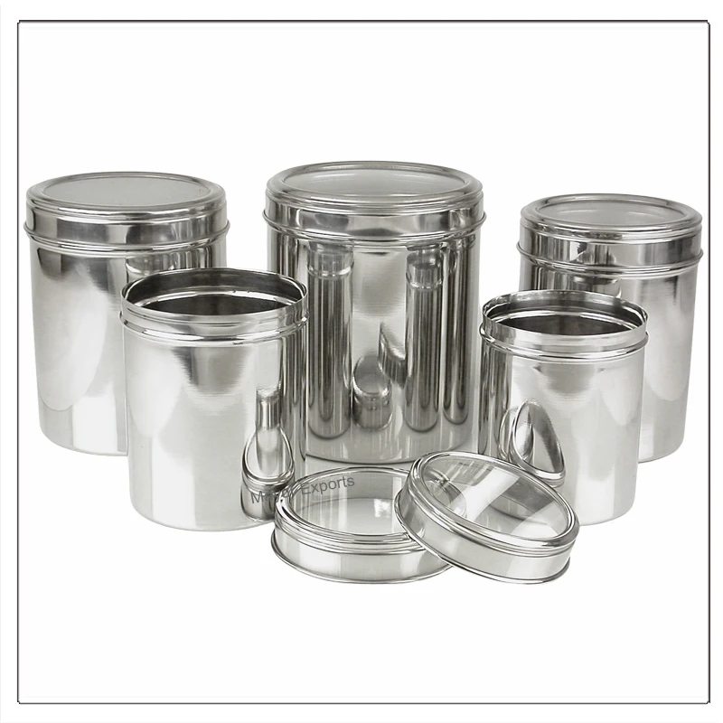 Stainless Steel Top with Luxury Design Mini Glass Food Container for Food Coffee Tea Honey Featuring Bamboo Lid