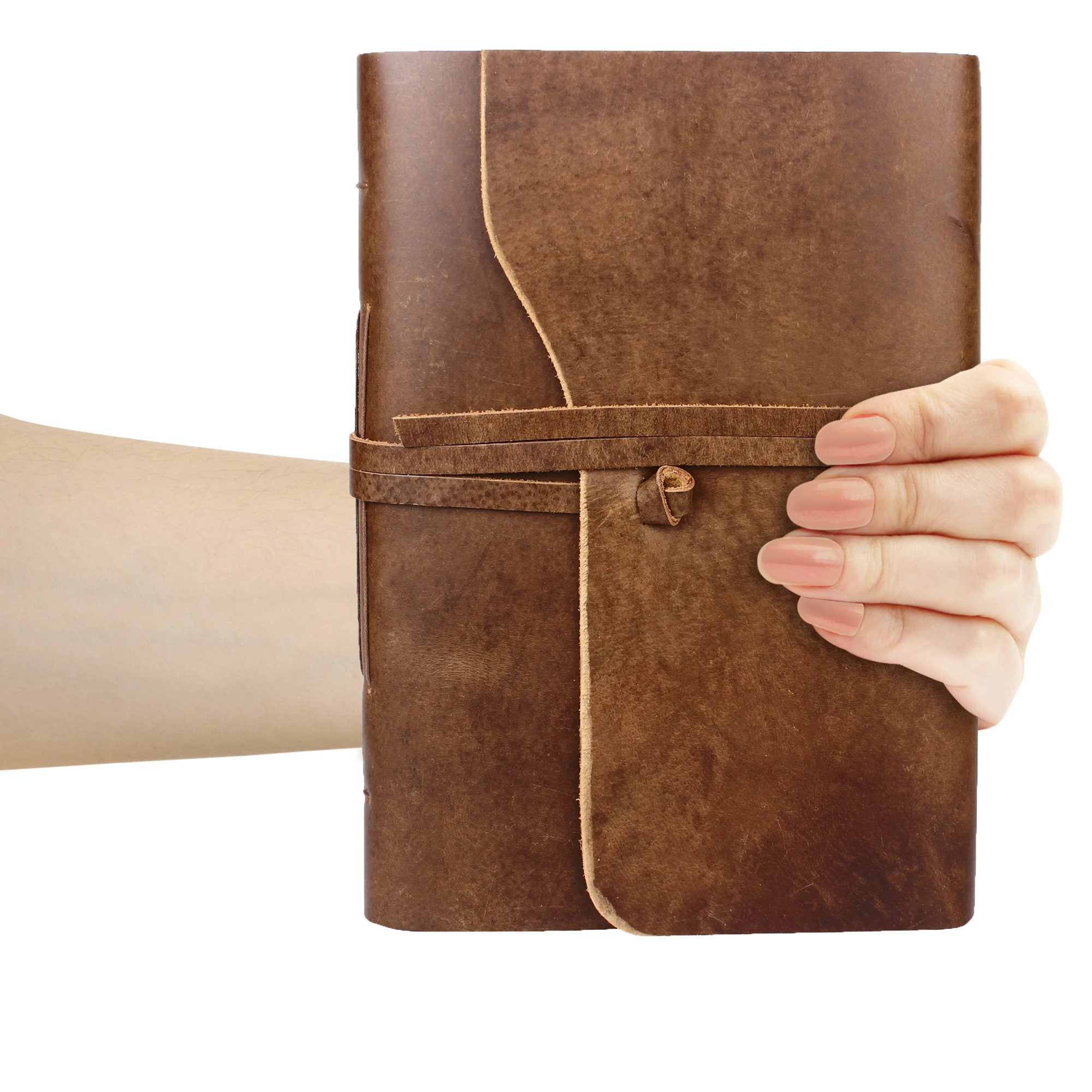 Vintage Leather Photo Album Scrapbook Style Pages Professional Wedding Large Size Handmade Craft Paper with Gift Box for Him Her