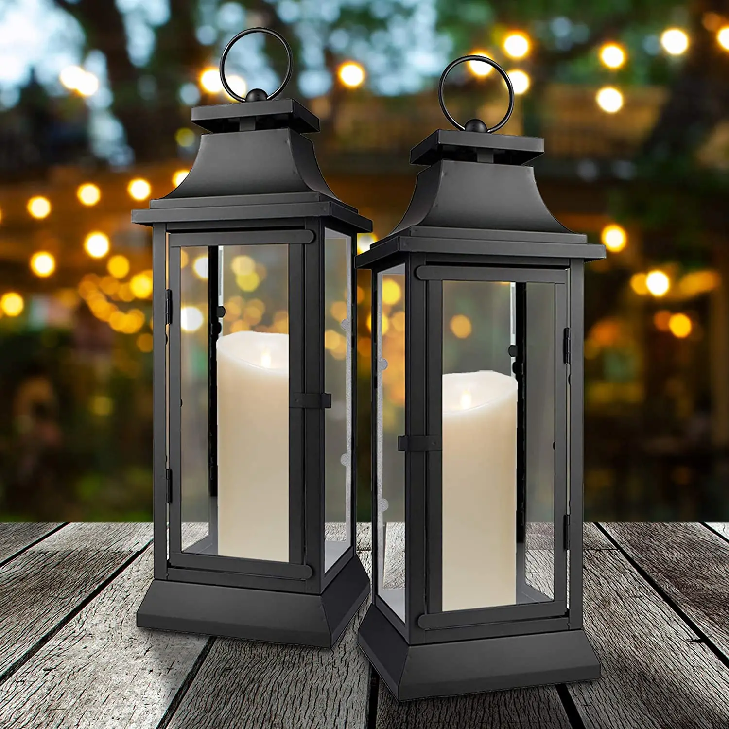 Luxury Decorative Simple Iron Powder Coated Lantern for Home Decoration at Wholesale Price European Style Lantern for Garden