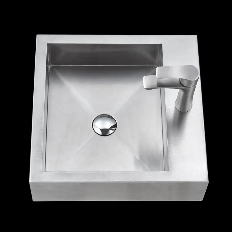 Factory Custom Design Commercial Wall Hung Stainless Steel Washing Basin For Bathroom Hotel