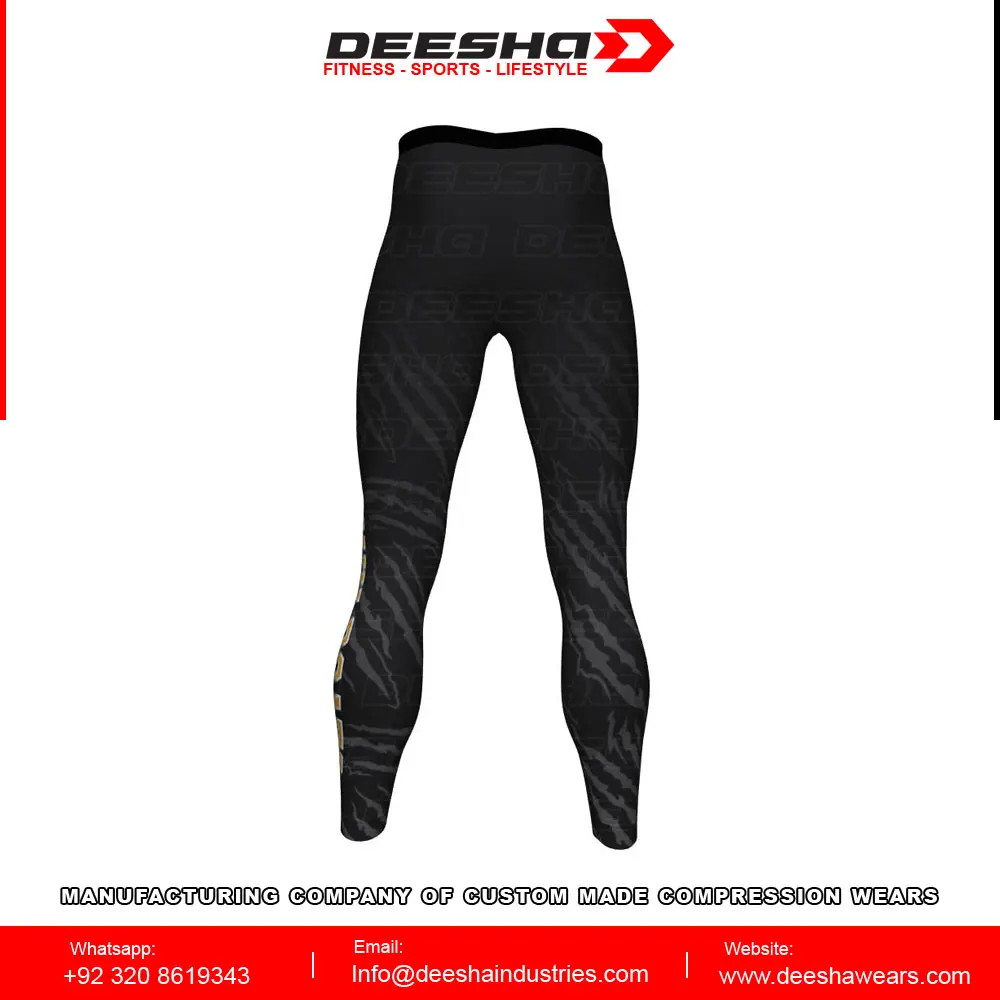 Plain custom fabric clothing athletic Team Tights for men tights men running Team Compression Full Length tights Team Apparel