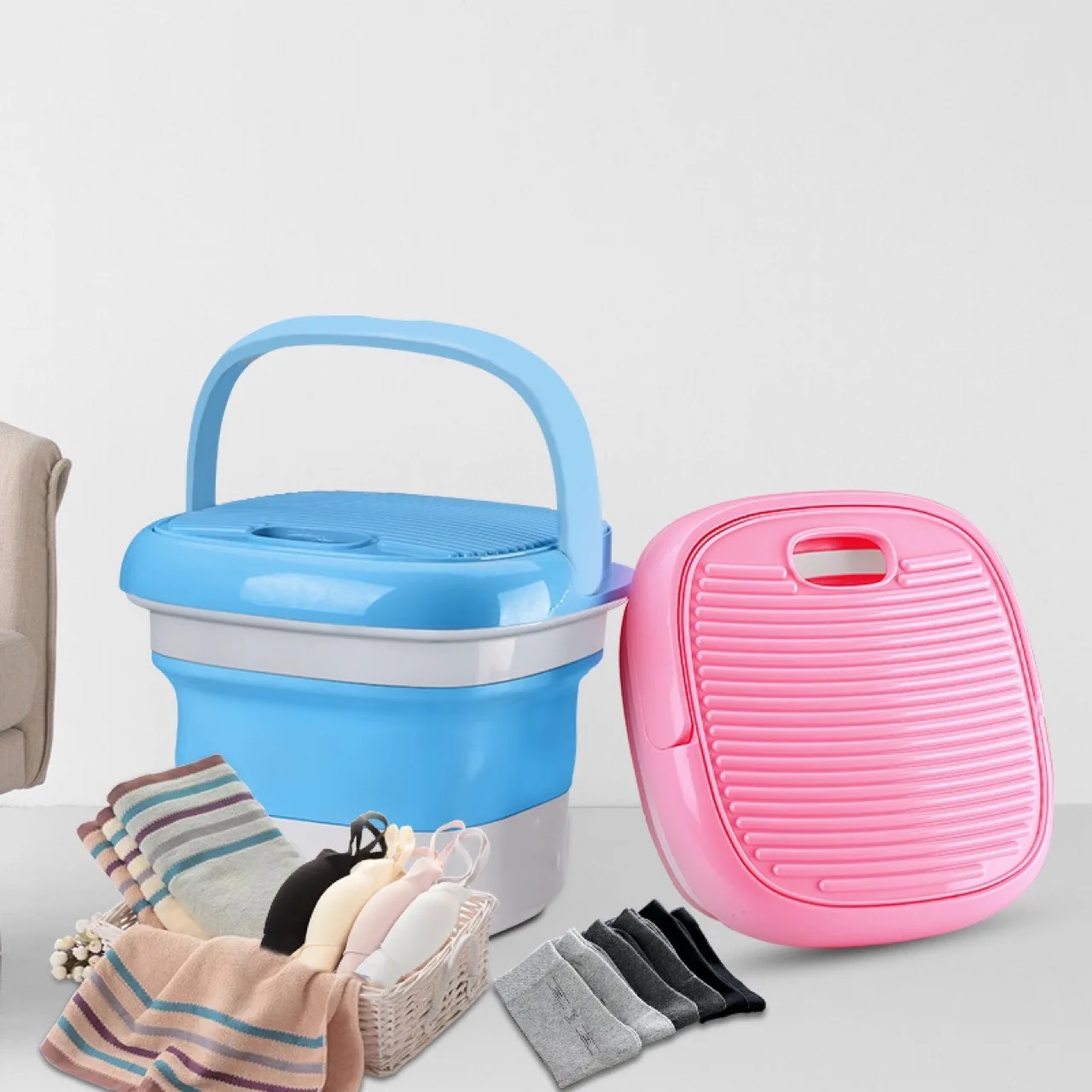 Introducing New Front Load Foldable Cheap Small Automatic Portable Washing Machine