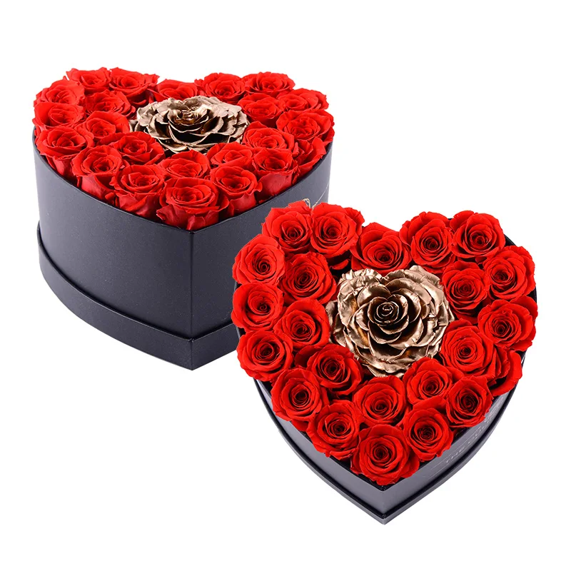 Culinan Low MOQ custom preserved rose gold 24 preserved flowers in gift box