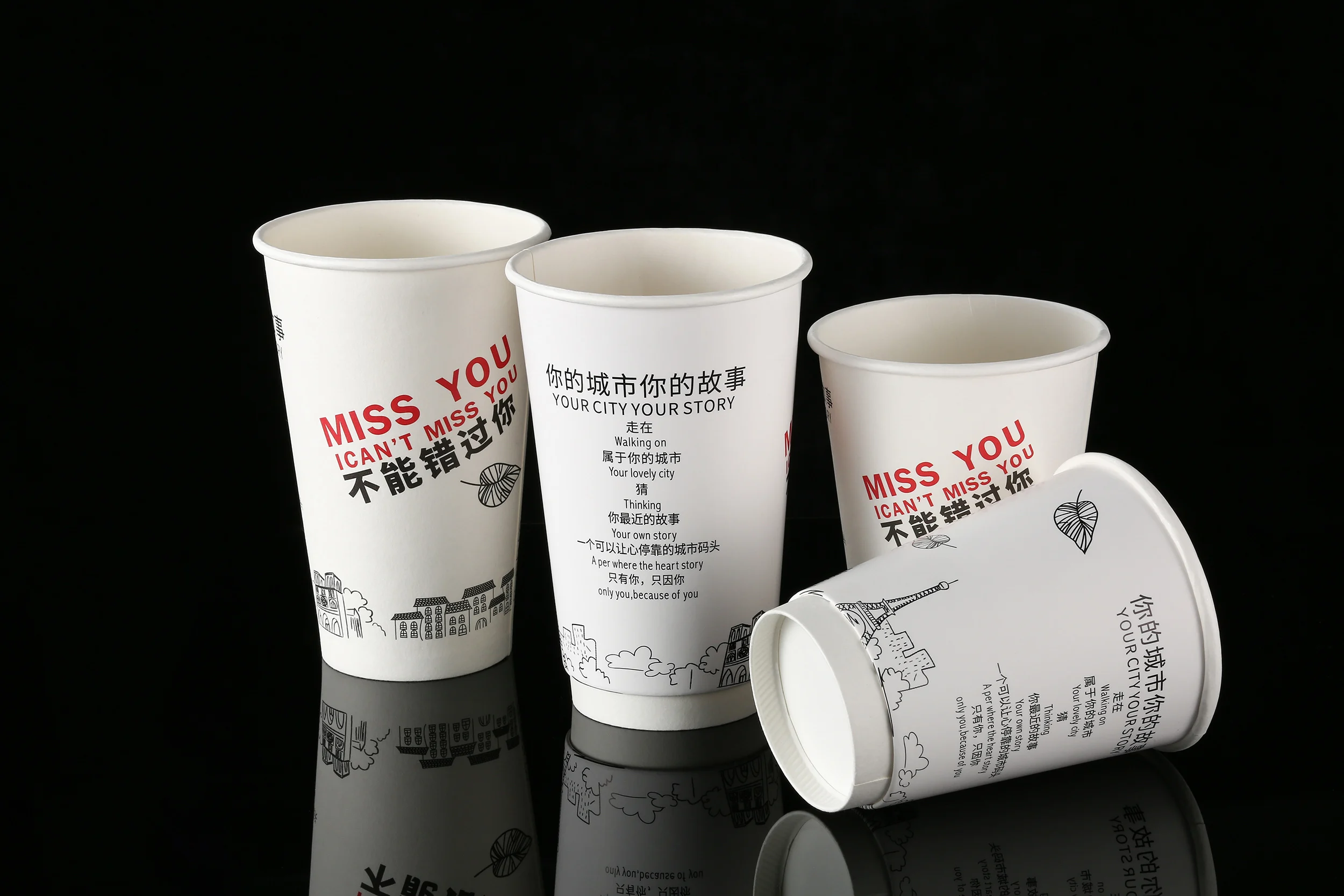 
Double wall paper cup 12oz extra thick custom paper cup heat proof takeaway coffee cups 