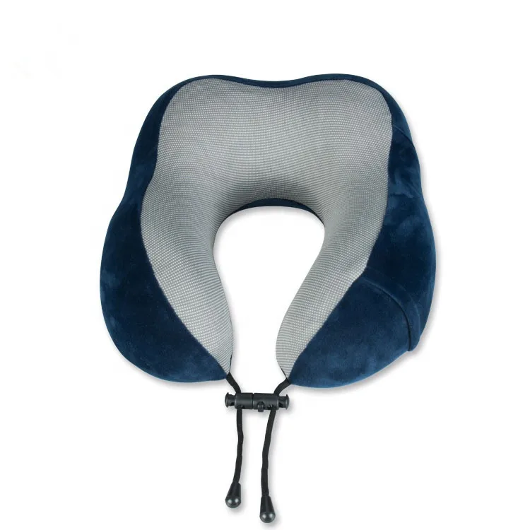 U Shape Supportive Memory Foam Neck Pillow Travel Kit Airplane Pillow with Phone Bag