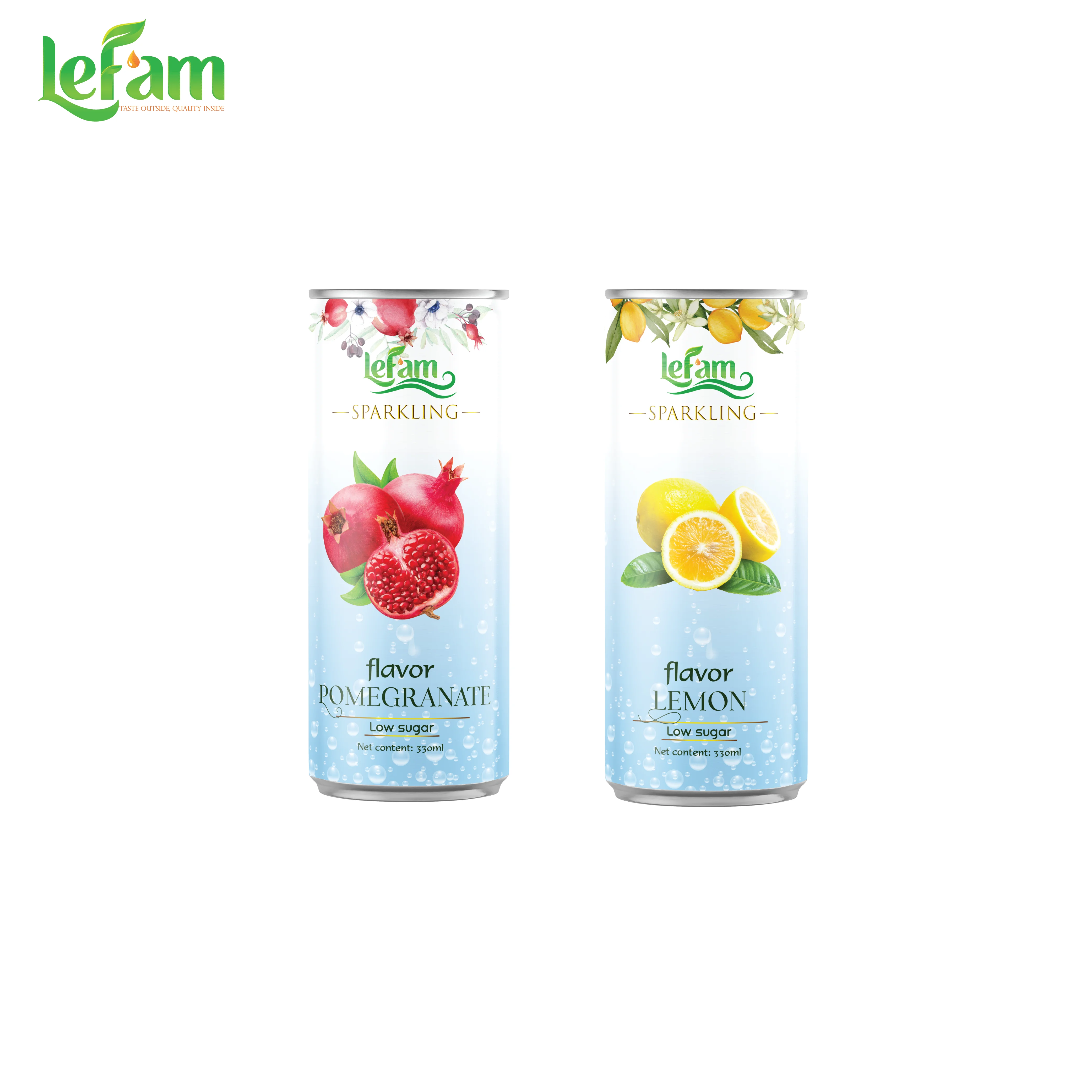 High Vitamin C Carbonated Drink Pomegranate/ Lemon 330ml Can Natural Flavor Wholesale Manufacturer Lefam