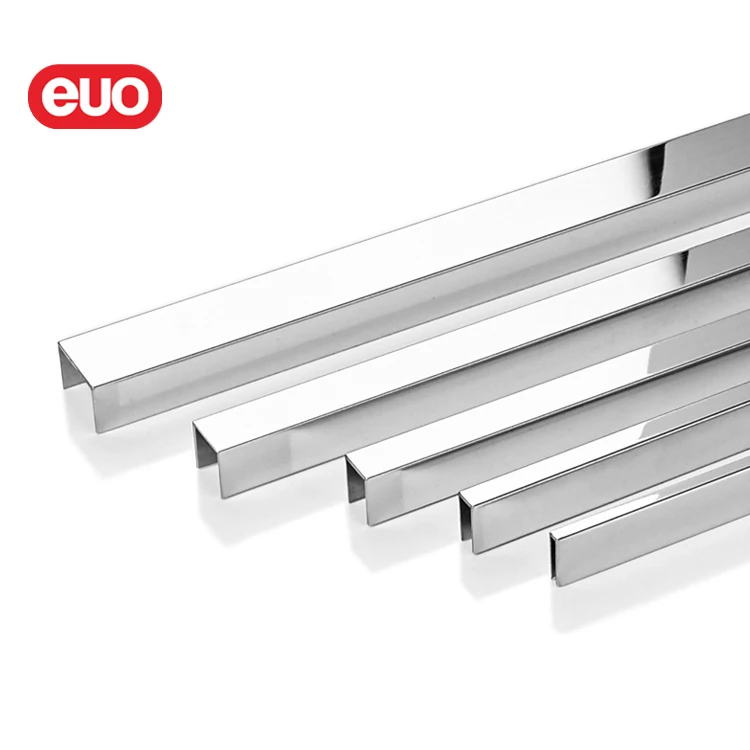 euo Stainless Steel U Shaped Tile Edge Trim Low Price Decorative tile trim Customized Modern style Tile Profiles