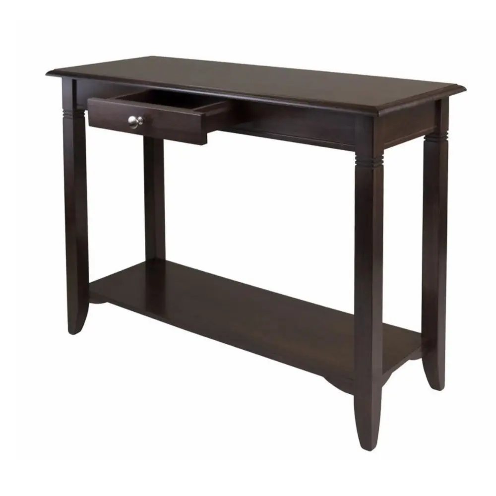 Премиум-класса твердая древесина Нолан консольный стол с выдвижным ящиком используется в прихожей или рядом диваном/кровати конические ножки ребристыми акцентами