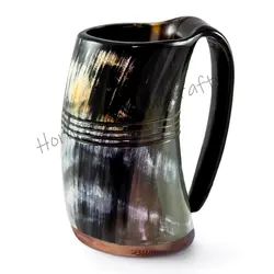 Factory Price Best Quality Natural Carved Horn Beer Mugs Authentic and Food Safe Natura Horn Wine Tankards at Lower Price Beer