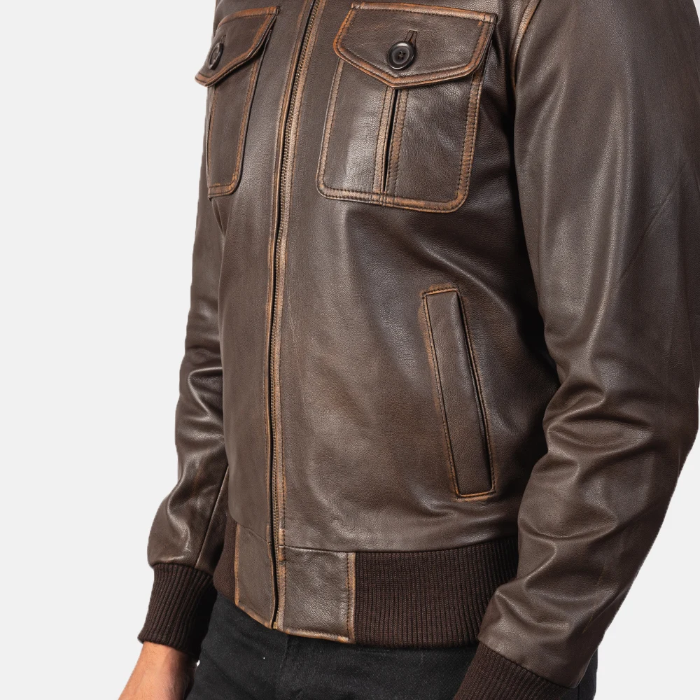 Latest Product Custom Design & Logo 100% Original Leather Jacket Men Bikers Leather Jacket Brown Color Latest Fashion Jacket