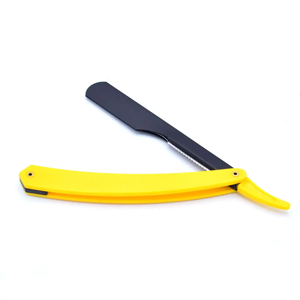 Disposable Single Blade Straight Edge Razor with Slide-Out Plastic Handle Safety Barber Razor for Hair Face Bikini Shaving