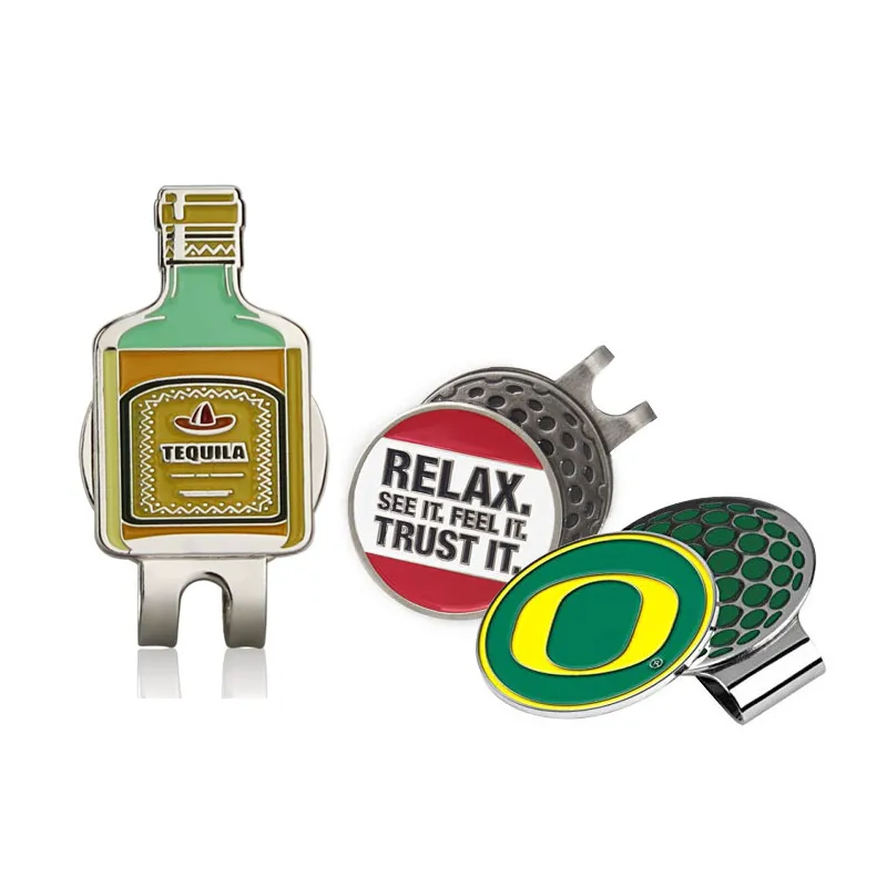 bespoke logo golf accessories magnetic golf metal stainless steel golf ball marker