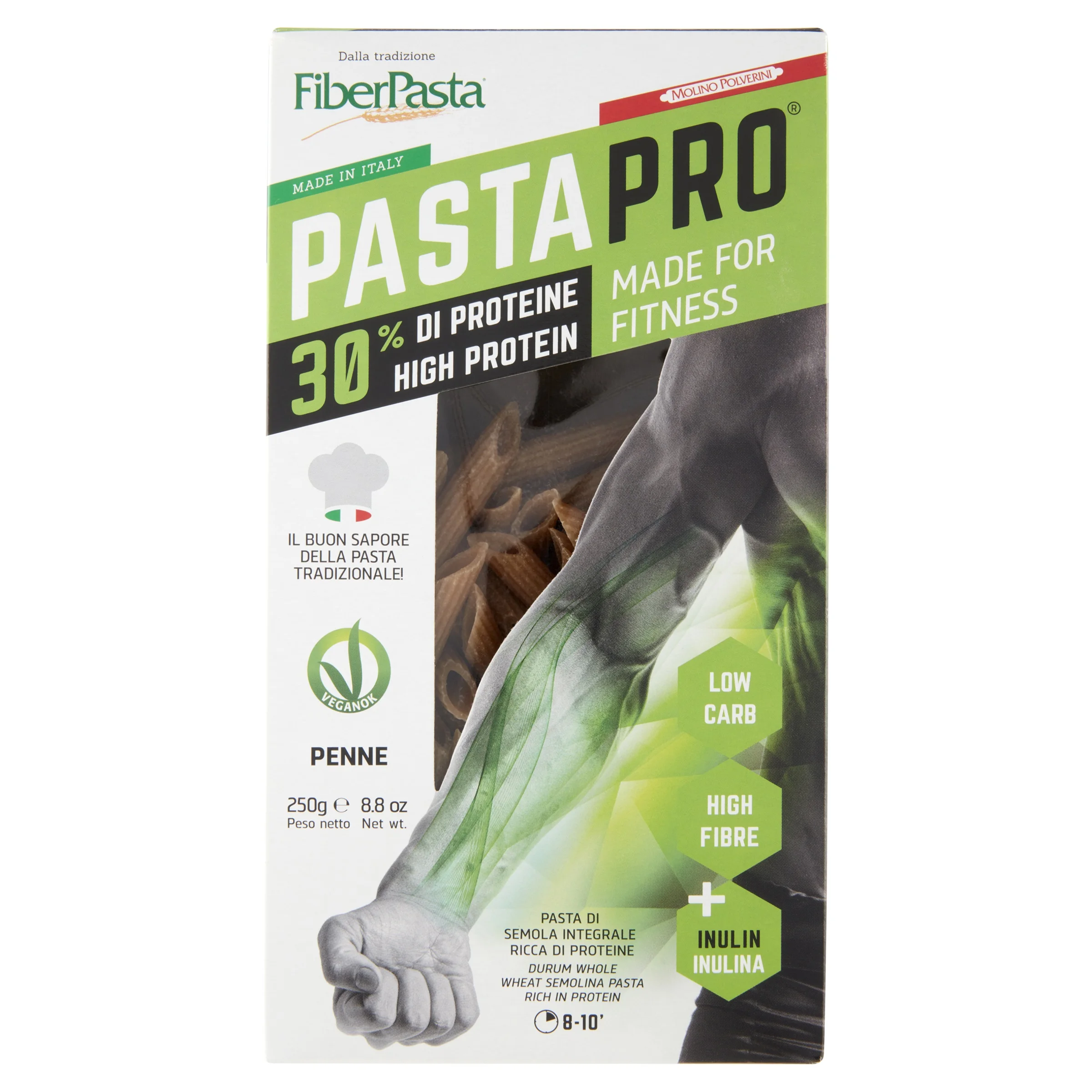 PASTAPRO ITALIAN HIGH PROTEIN VEGAN PASTA 30% VEGETABLE PROTEIN  - Premium Low Carb pasta Penne with pea and wheat protein