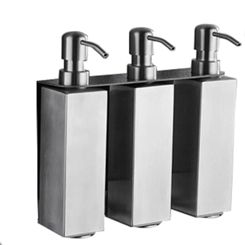Новый дизайн, видимый настенный тройной дозатор мыла для ванных комнат в отеле