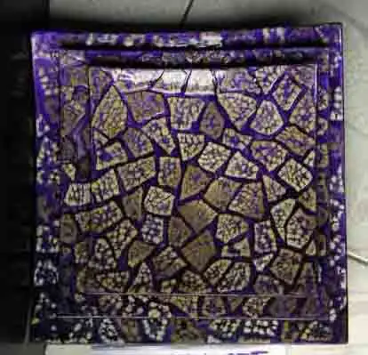 
Set of 3 square lacquer plate with egg-cell finishing, handmade products of Vietnam, suitable for homedecor tableware, houseware 