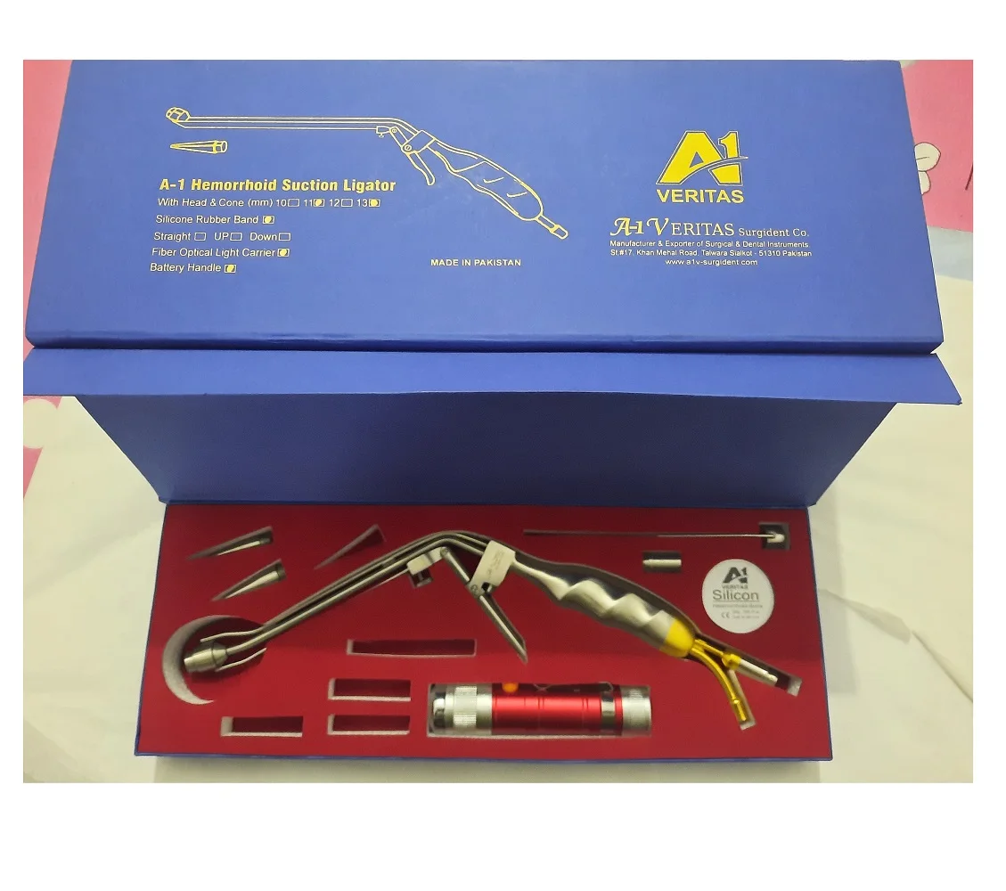 Новые Индивидуальные A-1 геморроидальных всасывания ligators волоконно-оптический двойной головкой 11 мм 13 геморрой кремния-хомут с круглым воротником для мальчиков и девочек батарея