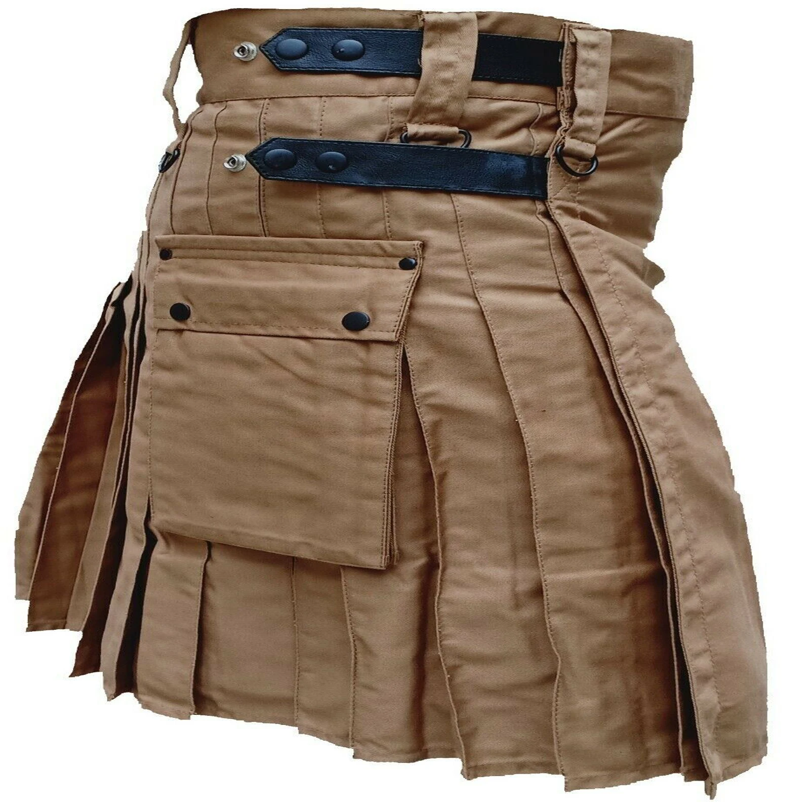 Модные мужские спортивные ремни Kilt, цвета хаки, с черными кожаными ремешками