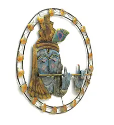 HOT SELLER BLUE KRISHNA IN RING Antique Vintage  unique art multicolor for wall decoration modern metal art home wall decoration