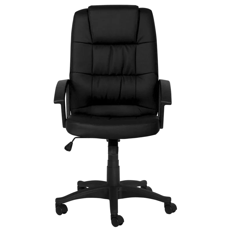 High back quality manager ergonomic computer PU swivel desk office chair with PP base Carmen 6078 Black Beige colors