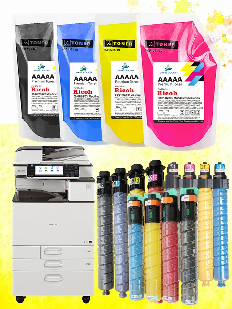 Jane Color For MPC2030 MPC2050 MPC2550 MPC2530 MPC2051 MPC255 colored toner refill for Ricoh mpc IMC Series