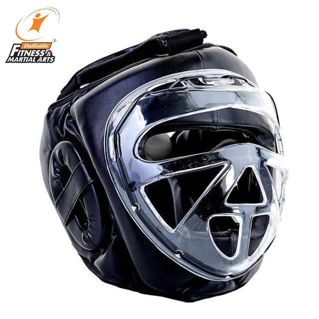 Черная защита для головы из ПУ кожи бокса/боевых искусств