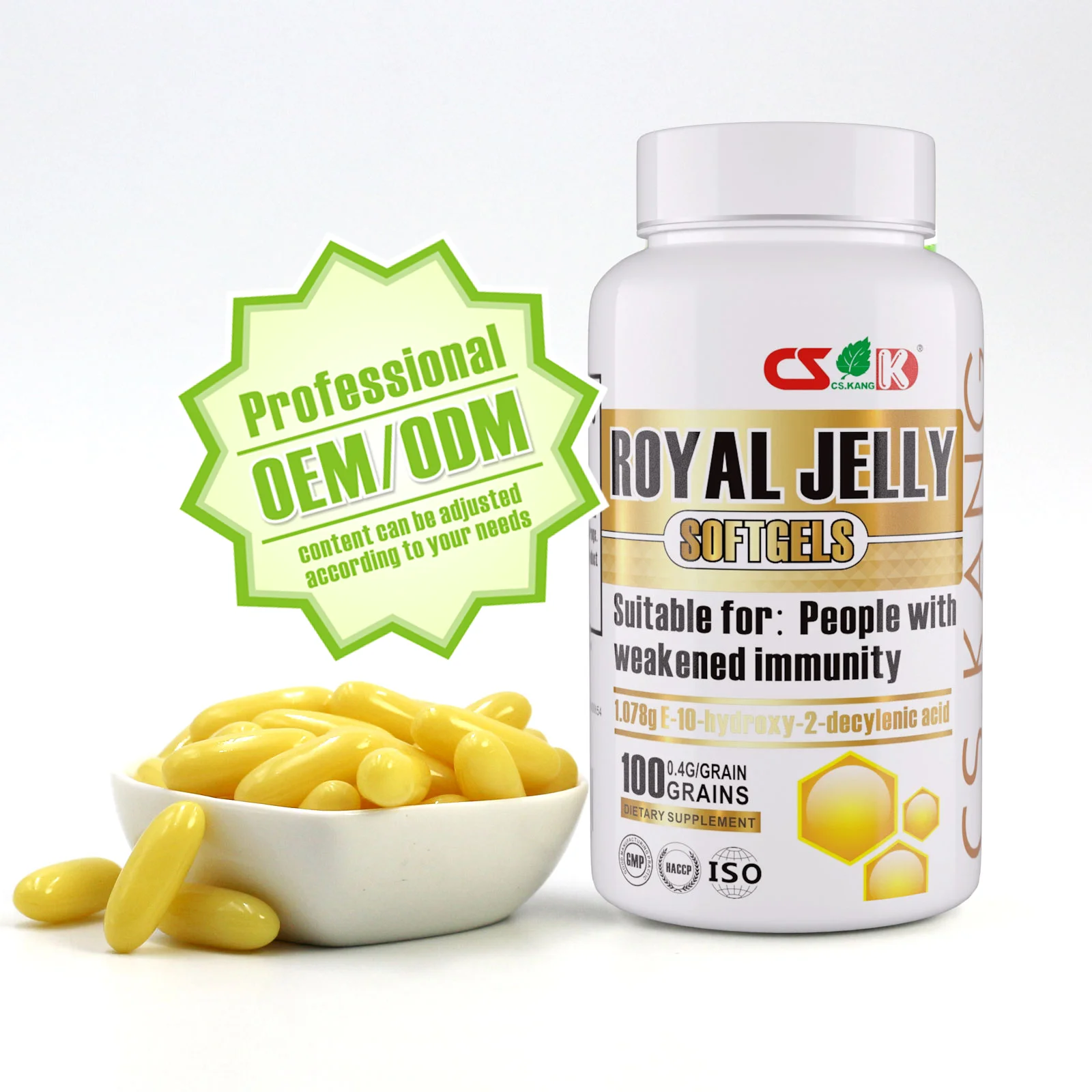 
OEM ODM nature extract supplement pure royal jelly softgel capsules 