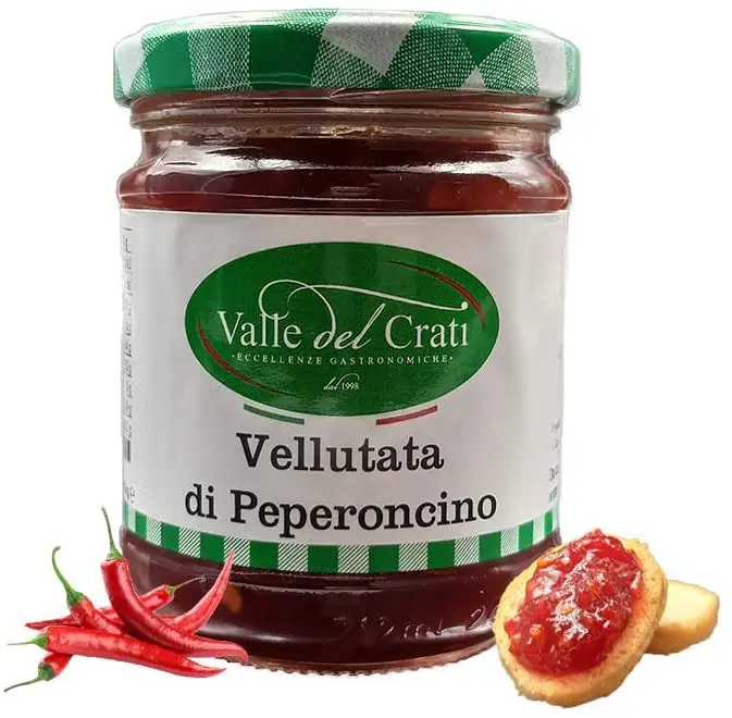 100% Italian Chili Peppers Cream| Calabrian Hot Chili Pepper Typical Product from Calabria Italy| Jar 230 gr