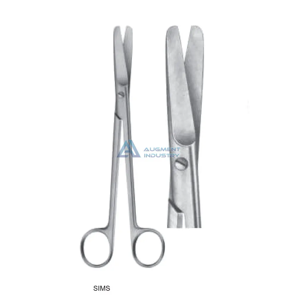 Гинекологические ножницы SIMS, прямые снятые лезвия 230 мм (9 дюймов), тупые/тупые | Акушерские и гинекологические инструменты