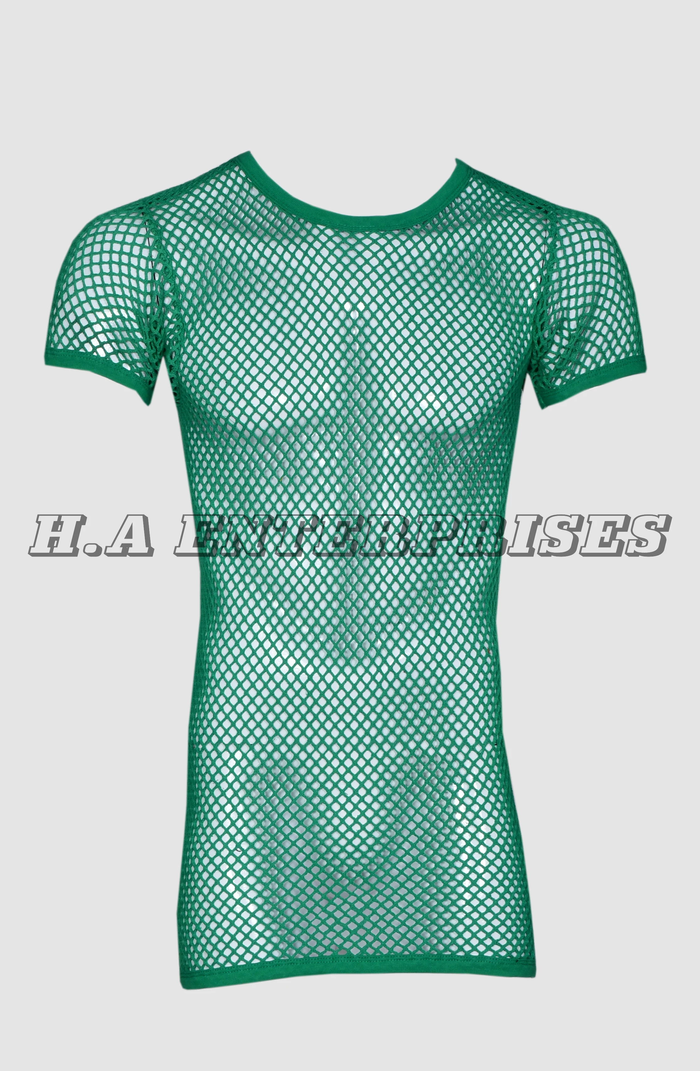 100% Cotton Mesh Fishnet String T- Shirt, Rasta Caribbean Style Large Meshing Jamaica Trinidad, Breathable Gym T-Shirt