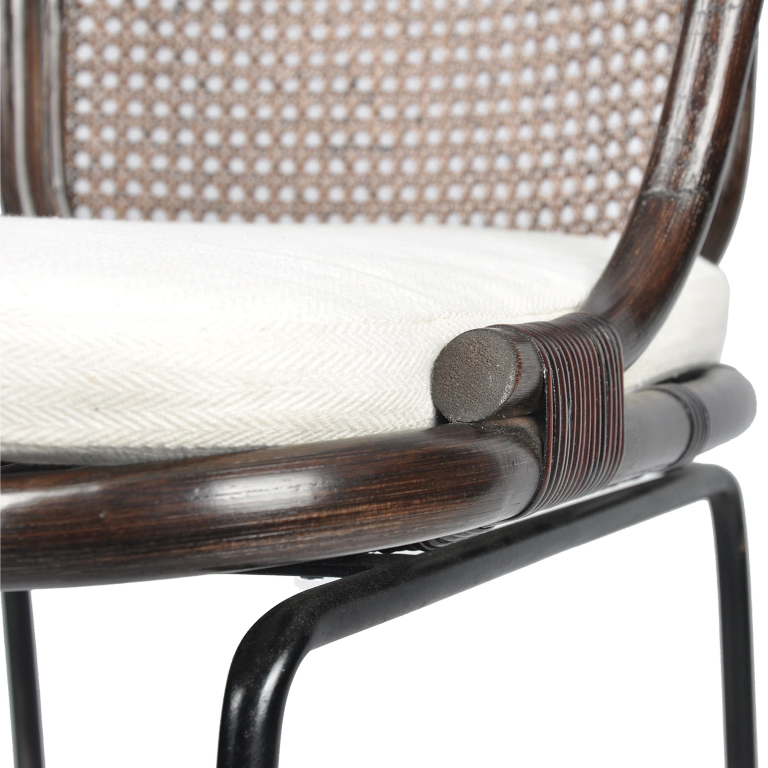  Барный стул из ротанга с подушкой Плетеный барный ручной работы натурального металлической рамой