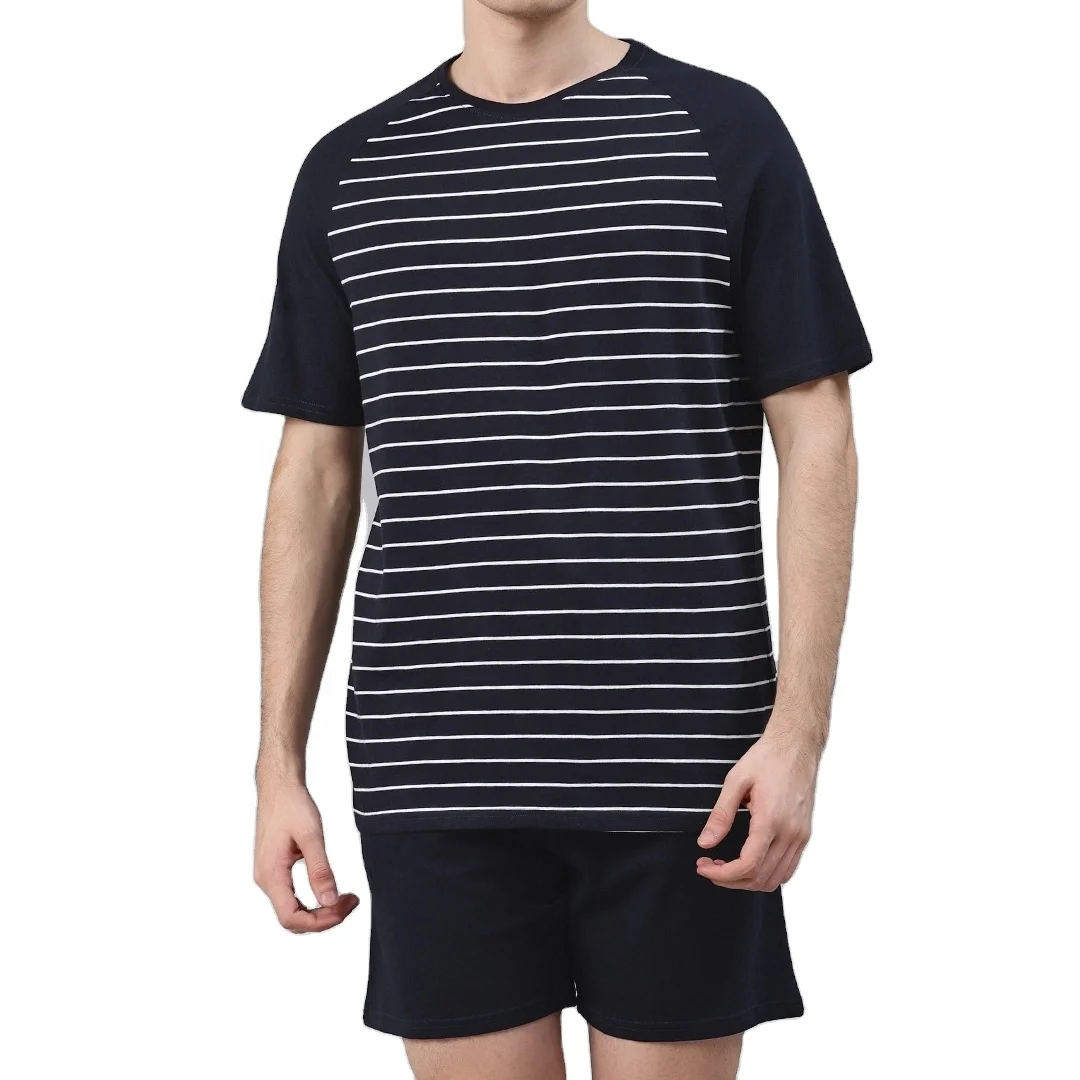 Mens Silk Nightgown and Pants Two Piece Suit for Summer Thin Short Sleeved Bath Robe Soft Men cotton pyjama  Customized