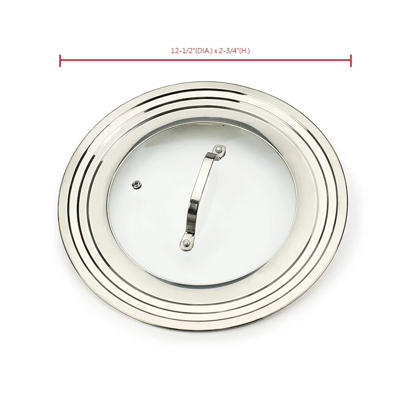 
18/8 Stainless Steel Universal Tempered Glass Cooking Lids 