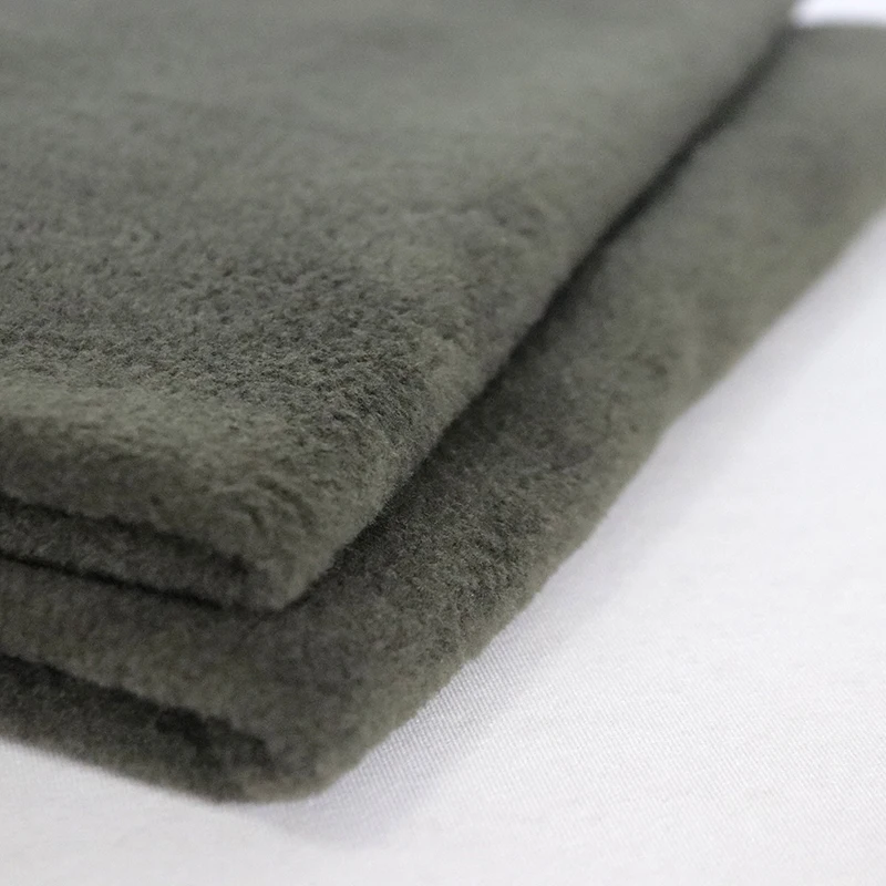 Recycle PET-fabric waste sustainable Green ECO friendly circular knit fleece anti pilling textile garment apparel blanket lining