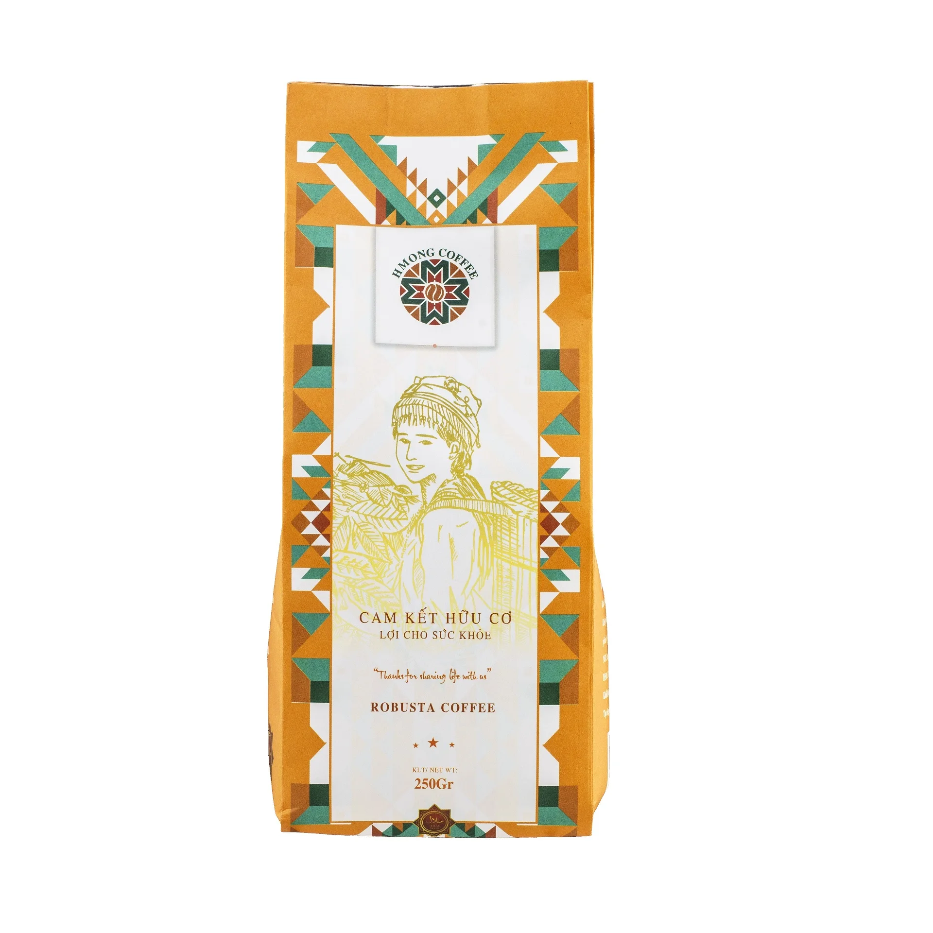 
 Кофейные зерна/порошок Robusta 250gr - HMong Coffee Vietnam  