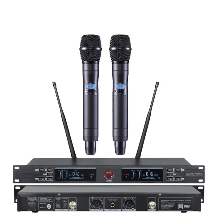 TKG 650-690MHz UR-2000 dual channel dual handhold wireless microphone professional uhf