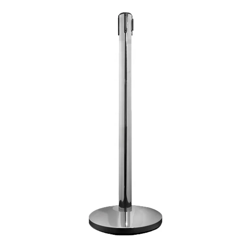 
Polished Silver Queue Stanchion Pole For Crowd Management 