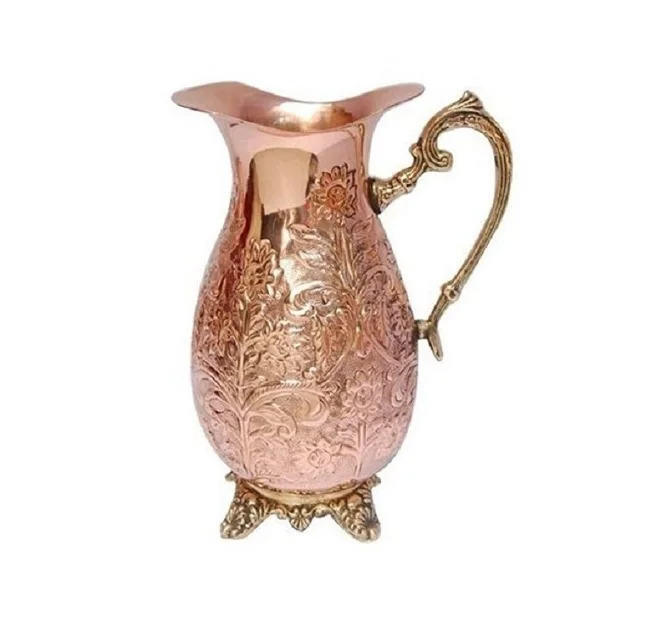 Excellent Quality Hammered Copper Gift Set Classic Jug With 4 Glass Available at Wholesale Price From India Exporter