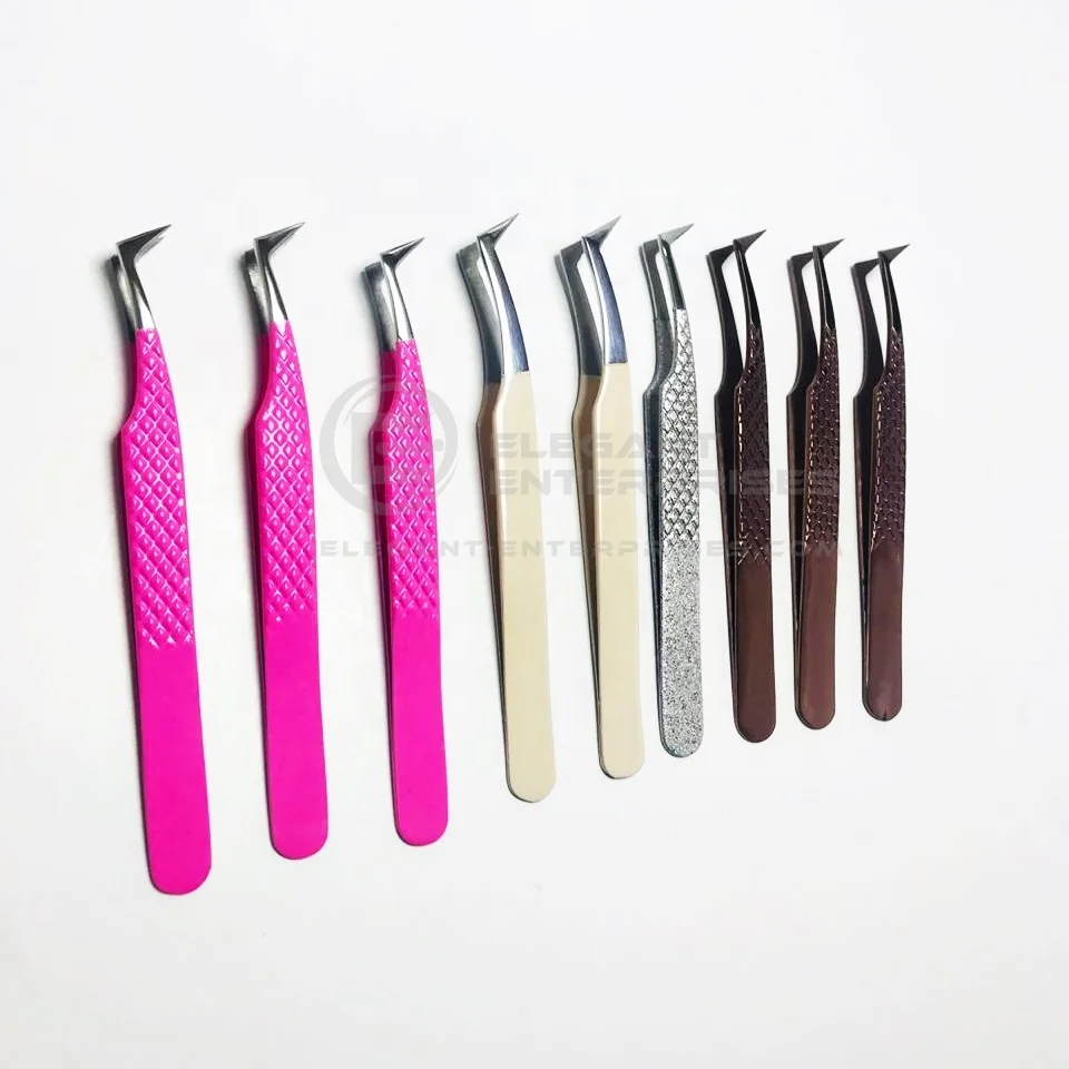 Русский объем L-образный Пинцет для наращивания ресниц/нержавеющая сталь